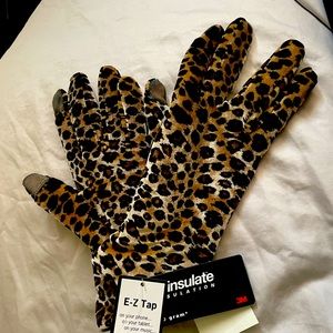 Thinsulate Leopard Print Womens Gloves NWT